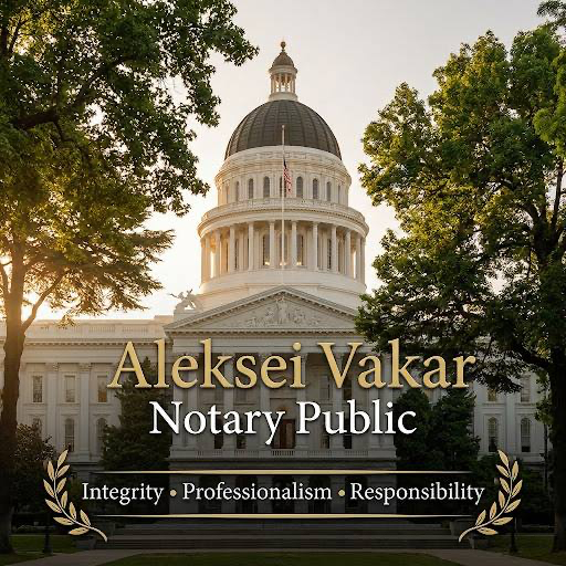 Aleksei Vakar Notary Public Sacramento State Capitol